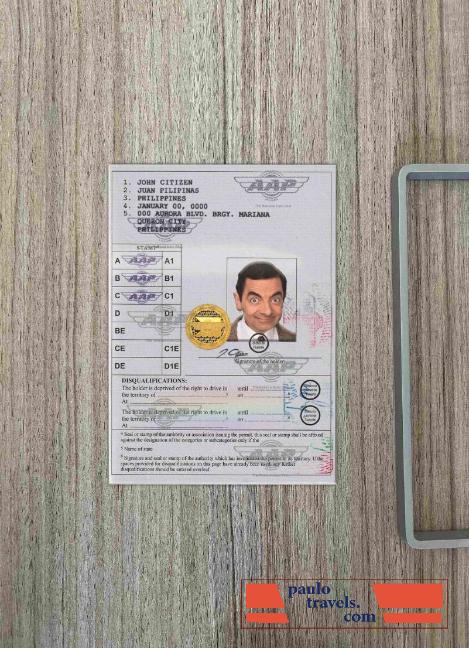 Philippines International driving permit (Vienna Convention format) photolook PSD template